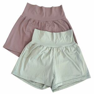 Bundle of High-Waisted Double Layer Shorts NWOT